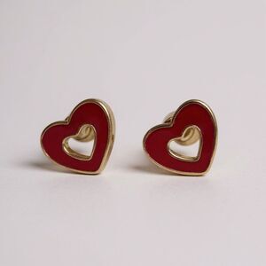 Red Heart Stud Earrings